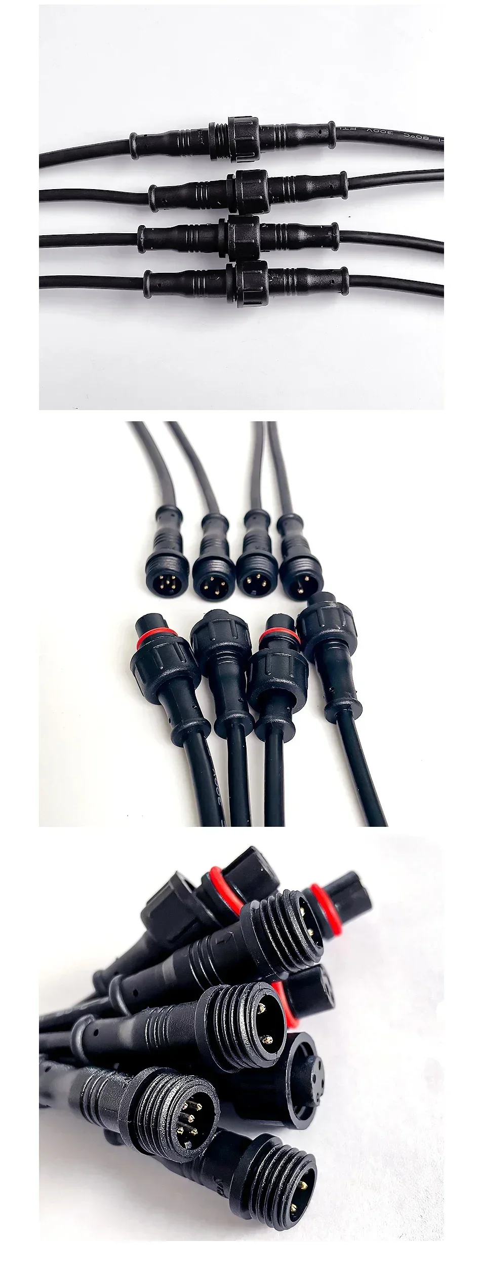 IP65 Rated M12 Connector Set - 2/3/4/5 Pin Waterproof Plug & Jack for LED Strip/Industrial Machine Wiring​
