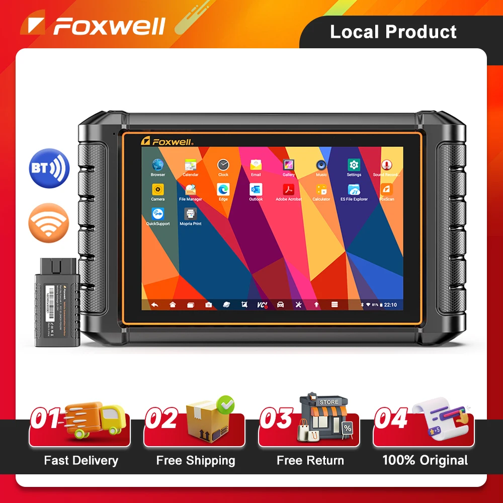 FOXWELL NT1009 OBD2 herramienta de escáner bidireccional Bluetooth codificación ECU 30 + reinicio FCA AutoAuth CAN FD todas las herramientas de diagnóstico del sistema