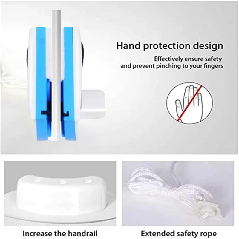 Window Cleaning Brush 3-30mm Double Side Magnetic Window Wiper Glass Cleaner Brush Tool Household Cleaning Fan Shape Window Magnetic Cleaner