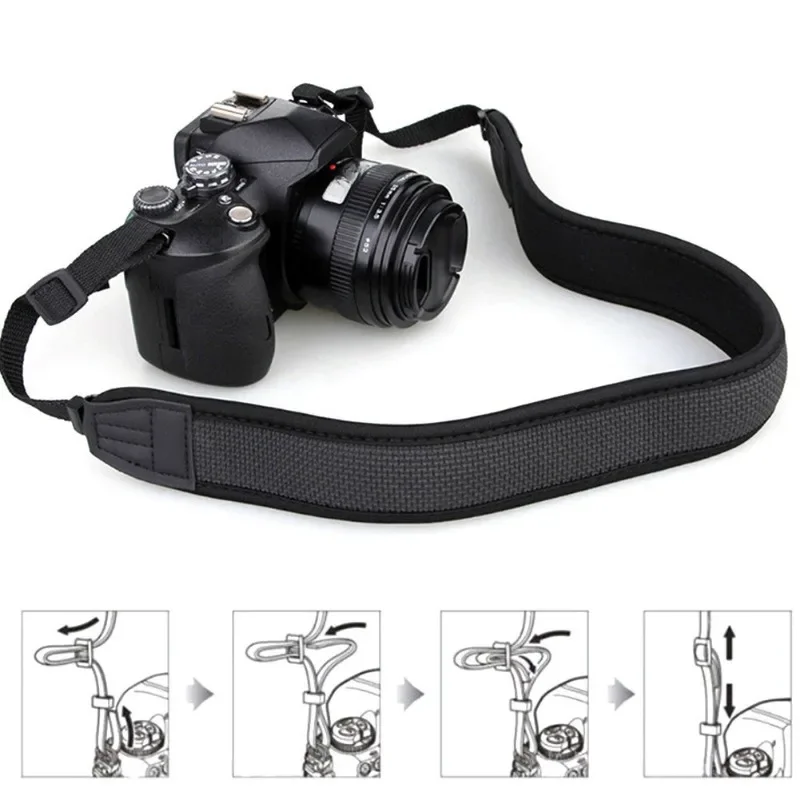 조정 가능한 빈티지 카메라 스트랩, SLR DSLR 카메라용 어깨 목 벨트, 범용 탄성 압력 감소 밴드