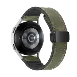 Premium Leather Silicone Hybrid Strap - Elegant Wristband Bracelet for Huawei Watch 4 Pro (Jasper)