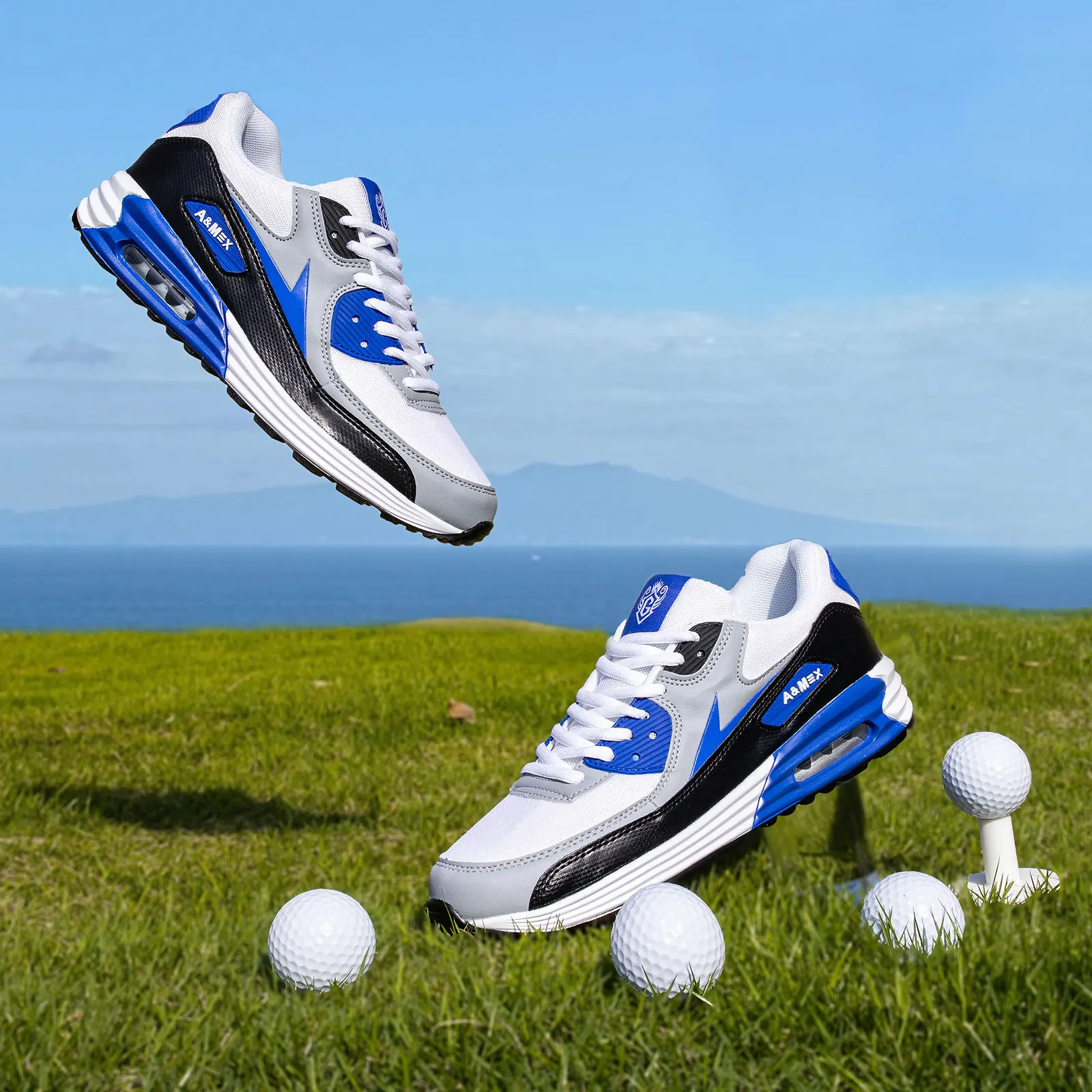 Men's breathable running shoes with air cushion, sports shoes for training, tennis, and basketball