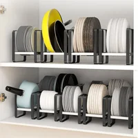 Cabinet Storage rack Kitchen Pot Plate Holder Multi-function Cooking Plate Pot Lid Dish Rack Chopping Board Bowl Metal Organizer 1