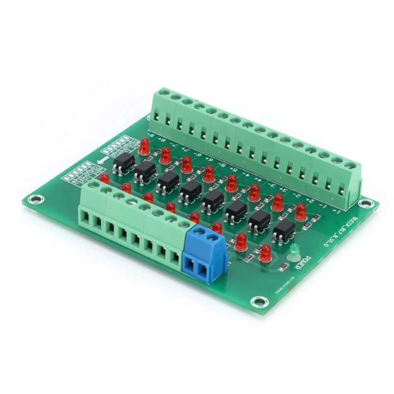 광학 절연 모듈 제한 스위칭 주파수 20KHZ 12V  3.3V 8 채널 광커플러 PLC 신호 변환기 보드