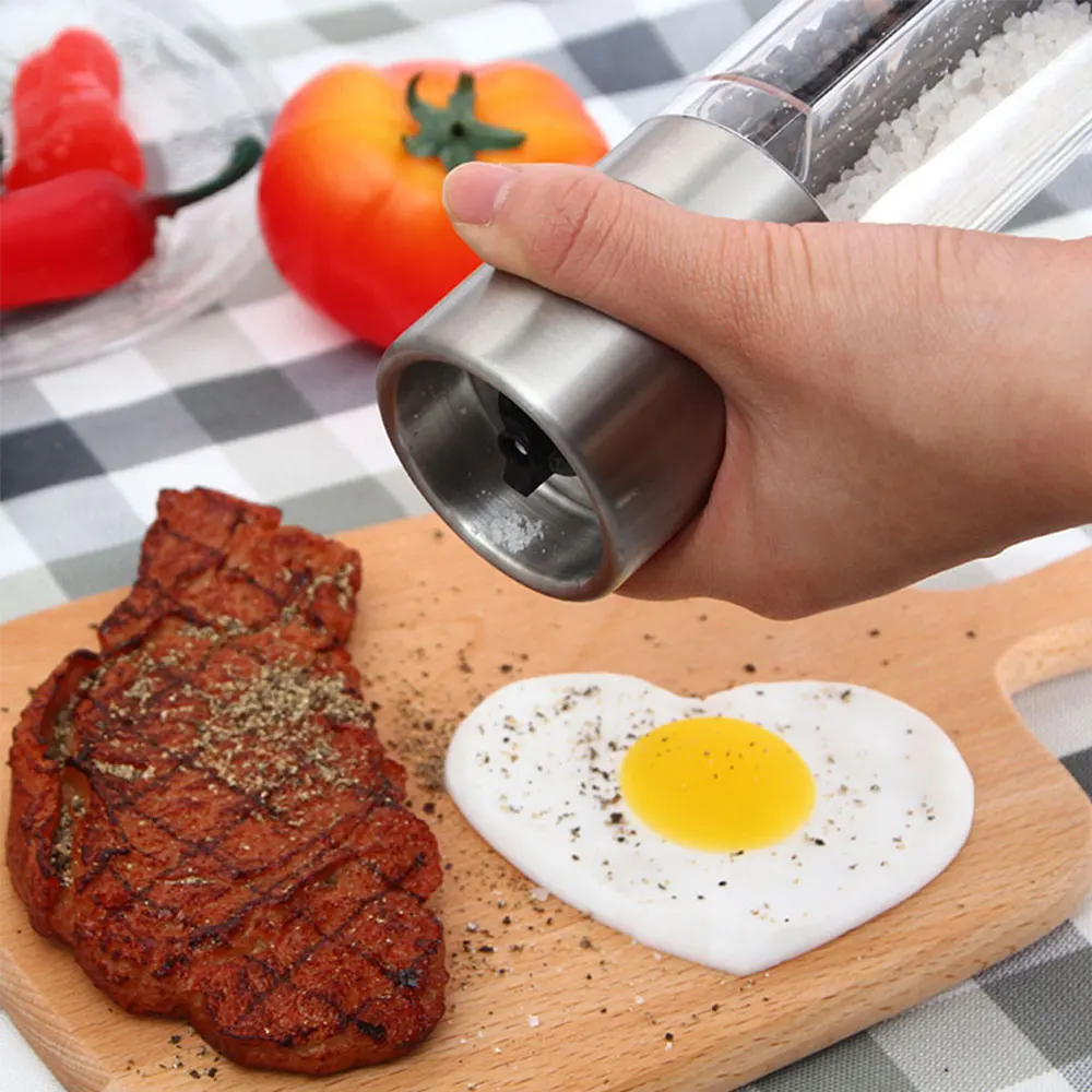 Description Picture 6 of itemSalt and Pepper Grinder 2 in 1 Manual Stainless Steel Salt Pepper Mills with Adjustable Ceramic Grinding Spice Mill Kitchen Tool