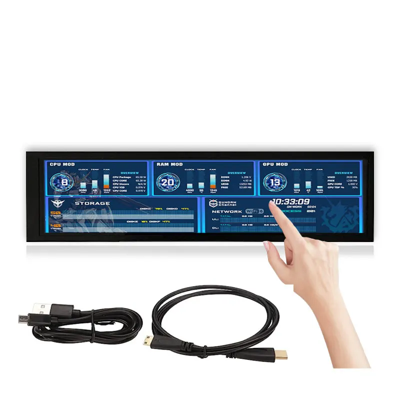 wisecoco 8.8インチモニター HD 1920x480 IPS LCD Amazon.com: wisecoco 8.8 Inch Computer Secondary Screen CPU