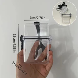 Kawaii Toploader Photocard Storage Box - Portable Photo Card Holder and Album Case (Transparent)