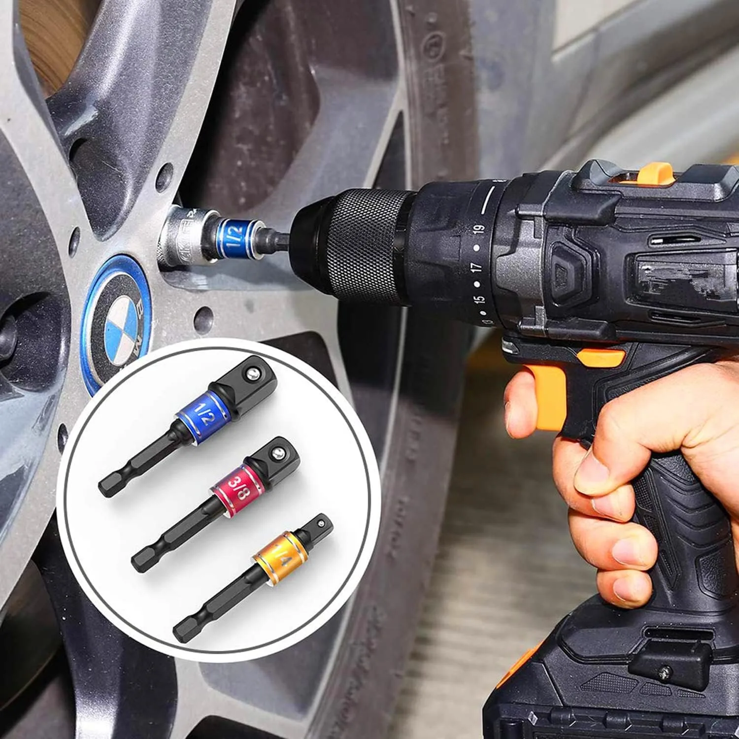 Impact Grade 105 Degree Angle Screwdriver Socket Adapter Screwdriver Bit Power Hand Tool Part Nut Attachment