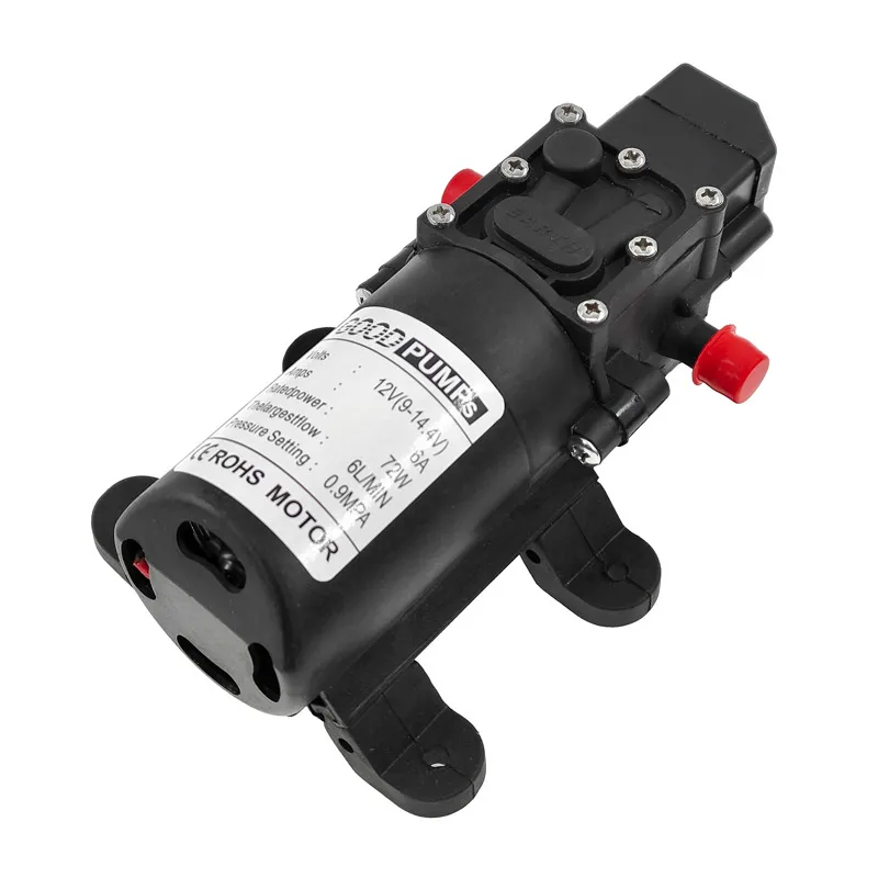 12VDC 72W Micro Electric Diaphragm Reflux Water Pump Automatic Switch 6L/Min High Pressure Car Washing Spray liquid transfer pump