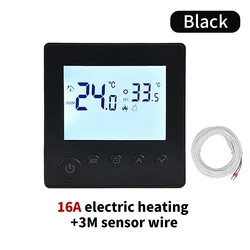 Advanced Smart Thermostat for Home Temperature Management (Black - 16A)