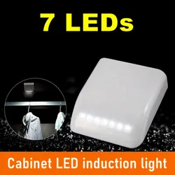 PaaMaa Auto 7 LED PIR Induction Closet Lamp Motion Sensor Night Light Under Cabinet Drawer Light Battery Powered For Cupboard