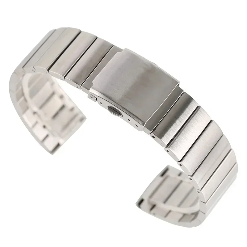 

18/20/22/24mm Fashion Stainless Steel Wristwatch Band Adjustable Watch Straps Metal Bangle Solid Link Bracelet +2 Spring Bars