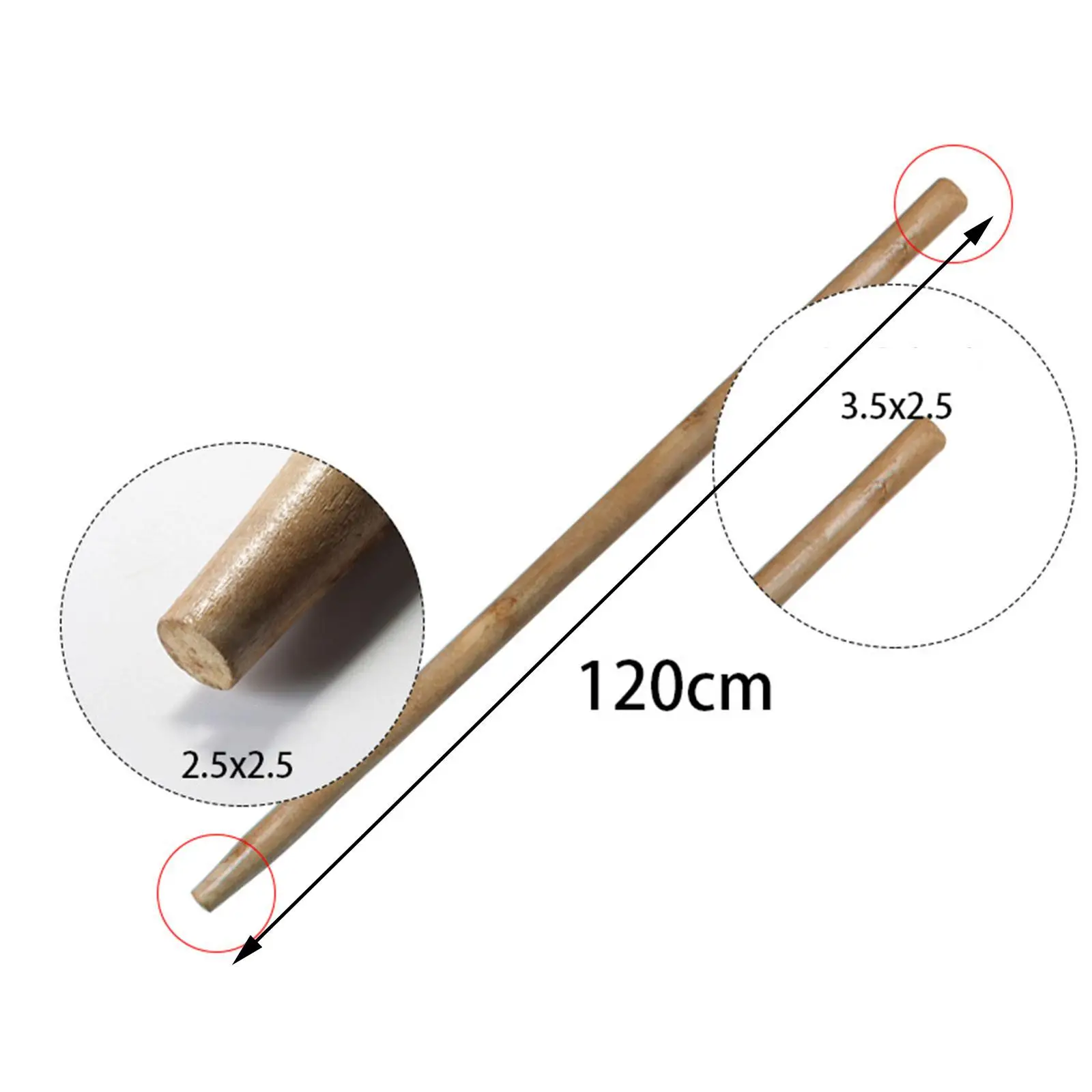 Garden Hoe Replacement Handle Burr Free Comfortable Grip Gardening Hand Tool Handle for Gardening Soil Loosing Planting Weeding