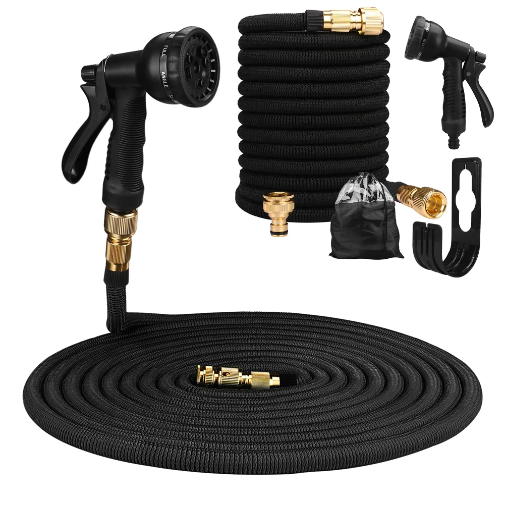 50/75/100ft Portable Garden Hose Water Gun For Cleaning Car Wash Machine Watering Sprinkler Durable Water Gun with Water Hose 5