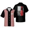 Sports Bowling 3d Printed Hawaiian Shirt For Men Cool Summer Beach Shirts Oversized Lapel Short Sleeves Tops Button Blouse 3