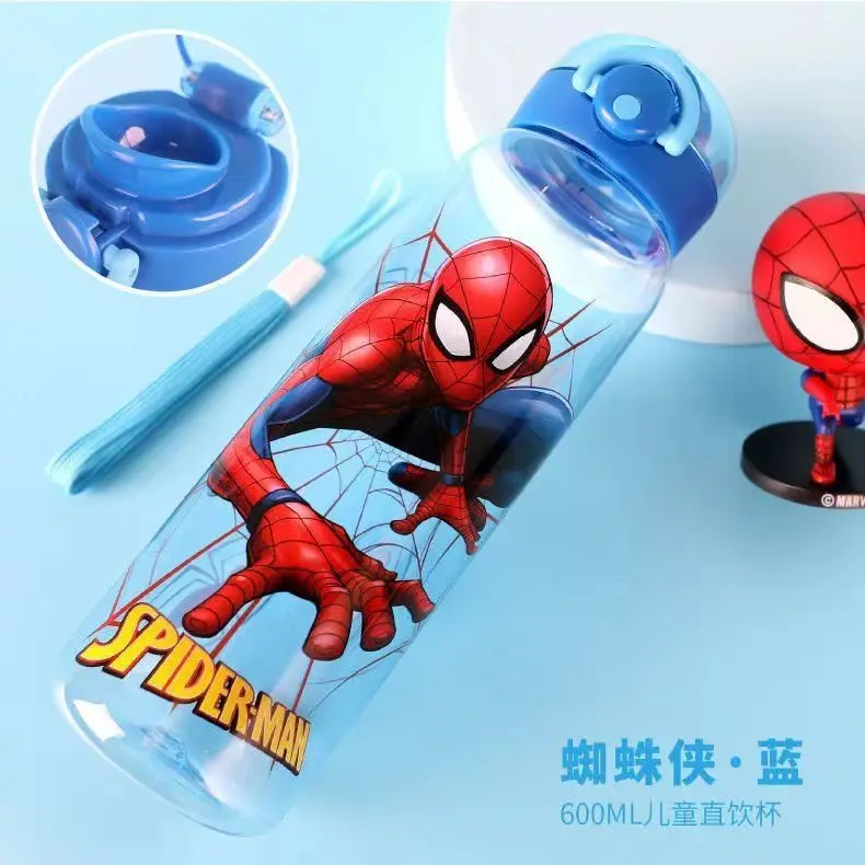 Spiderman Hulk Anime Water Bottle iron Man Captain America Boys Cartoon  Plastic Drinking Cups Children Adult Water Glass 560ml - AliExpress