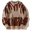 Mens Women Autumn Winter Couple Pullover Mens Retro Lazy Loose Trendy Knitted Sweater High Street Hip Hop Long Sleeve Knittwear 1