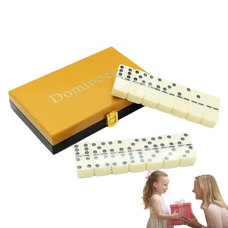 

Dominos Set For Adults STEM Toys Dominoes Game Set Classic Kids Dominos Dominoes Set Game Numbers Table Game 28 Pieces With