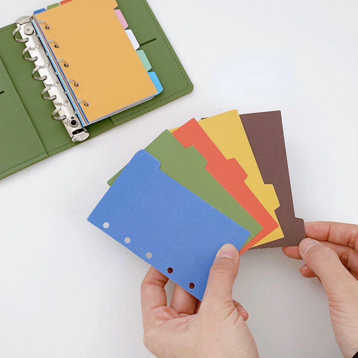 

5pcs M5 Loose-leaf Notebook Seperator A8 Loose-leaf Handbook Accessories 5-hole Spacer Index Page Classification Paper Partition