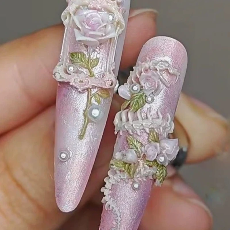 DIY 디자인 실리콘 장식 네일 아트 템플릿 네일 몰드 1개 3D 뱀뼈 몰드 네일 아트 장식 액세서리 도매