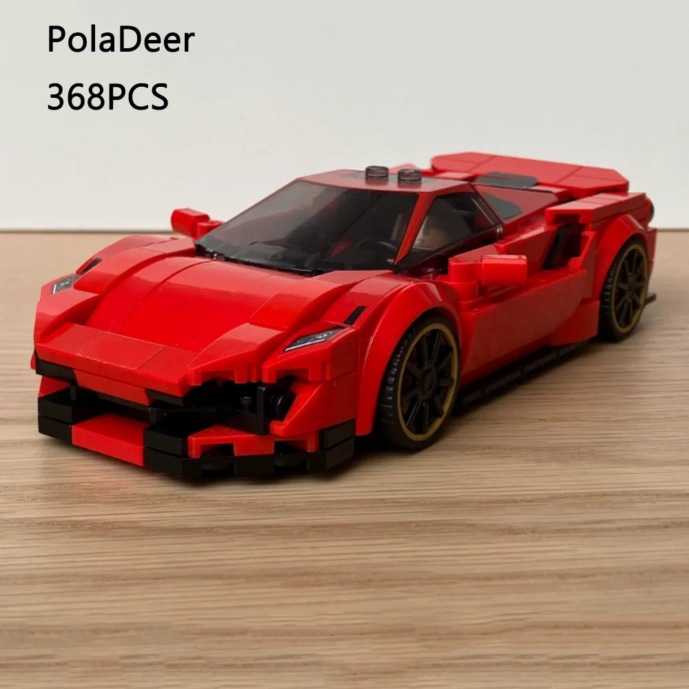 PolaDeer MOC Champion DIY 488 Pista City Garage Sportwagen Bausteine Zusammenbau Modell Spielzeug Ziegel Kindergeburtstagsgeschenke – Detail 4