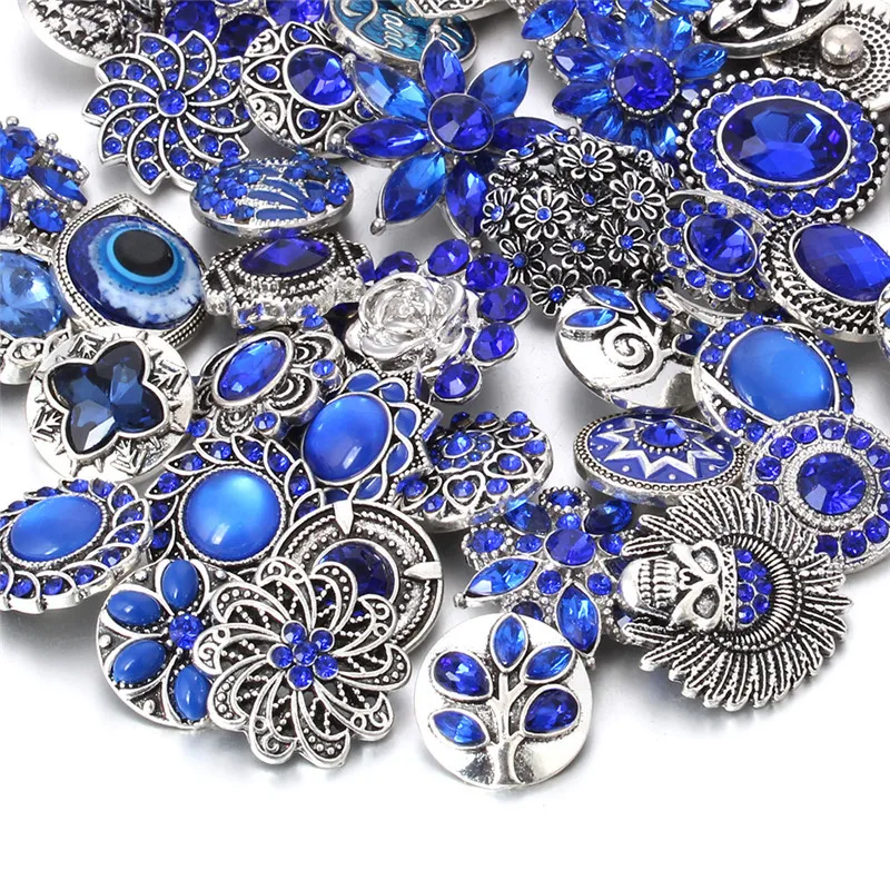 18mm Snap Jewelry Mix Many Styles Metal Snap Buttons 10pcs/lot metal snap buttons