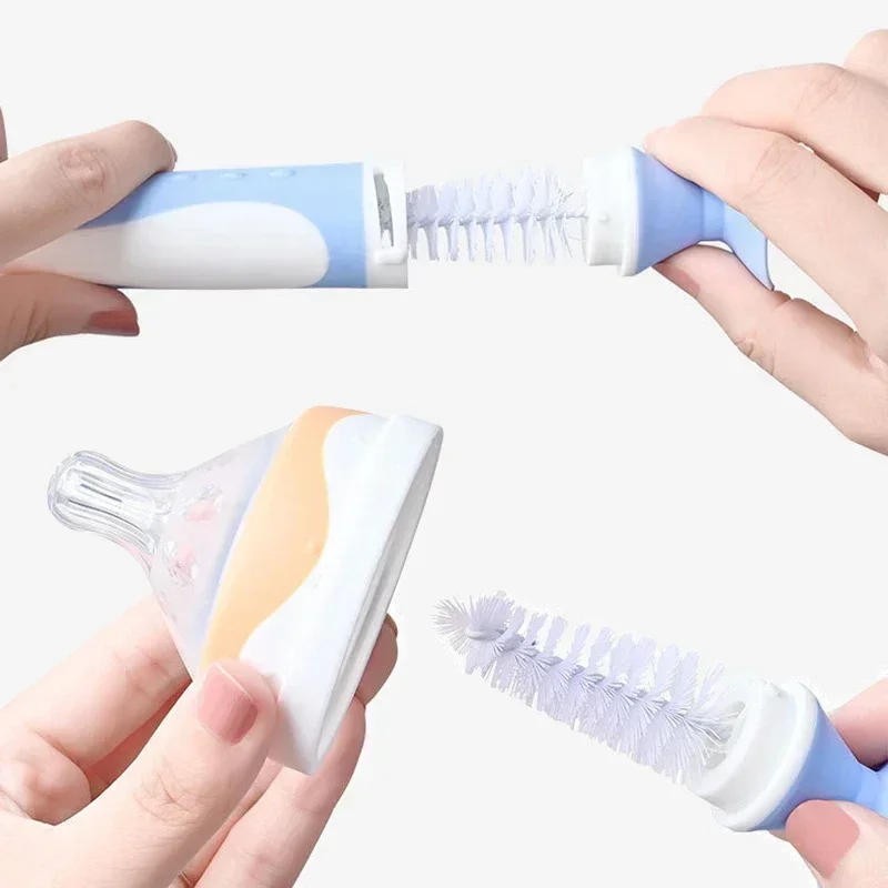 2 in 1 Mother-child Nylon Baby Bottle Cup Cleaning Brush Suction Stand Type Feeding Clean Tool Set bottle brush bottle cleaning brush cleaning brush cleaning brush set