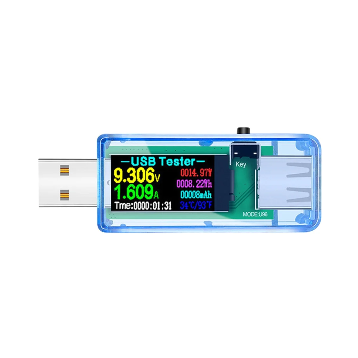 

USB Tester DC Digital Voltmeter Ammeter Voltage Ammeter Detector Mobile Power Charger Indicator Blue