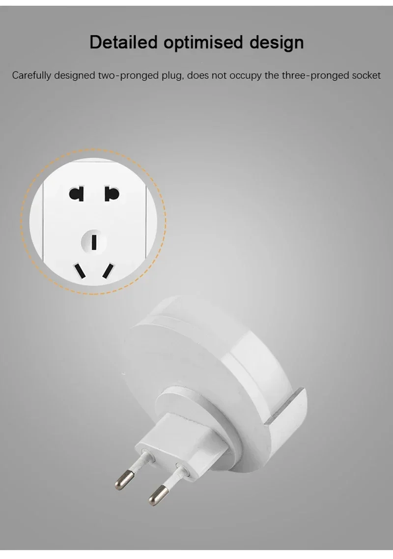 Description Picture 5 of itemLED Night Light Control Sensing Lamp EU Plug Night Light For Home Baby Children Living Room Bedroom Corridor Bathroom Night Lamp