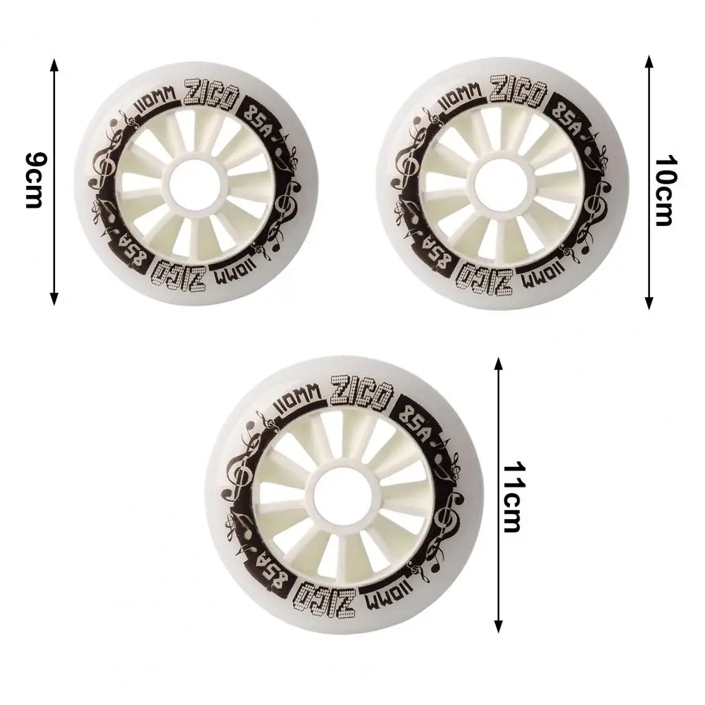 Inline Skate Wheels 90/100/110mm Skate Replacement Wheels with Bearings Indoor Outdoor Roller 4 Pack