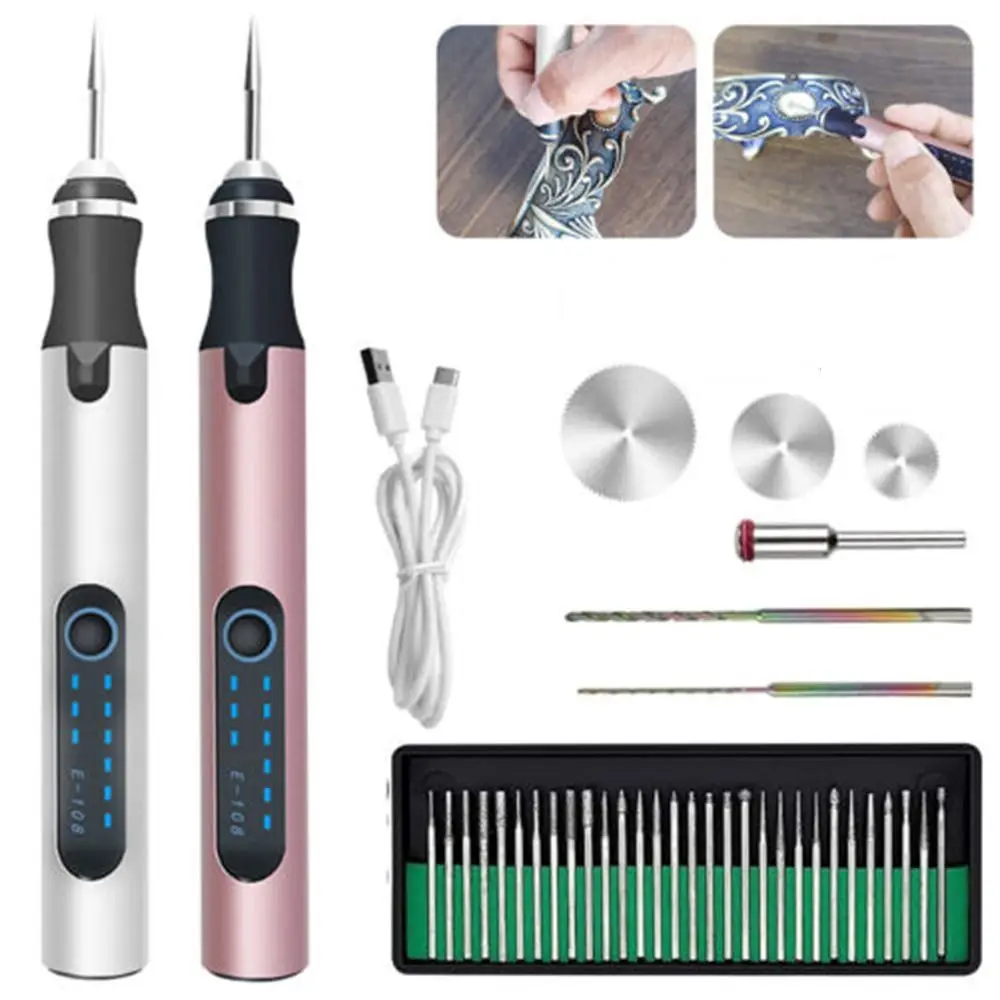 

Portable Mini USB Grinding Head Jewelry Electric Engraving Pen Micro Engraver Cordless Carving Pens Rotary Drill
