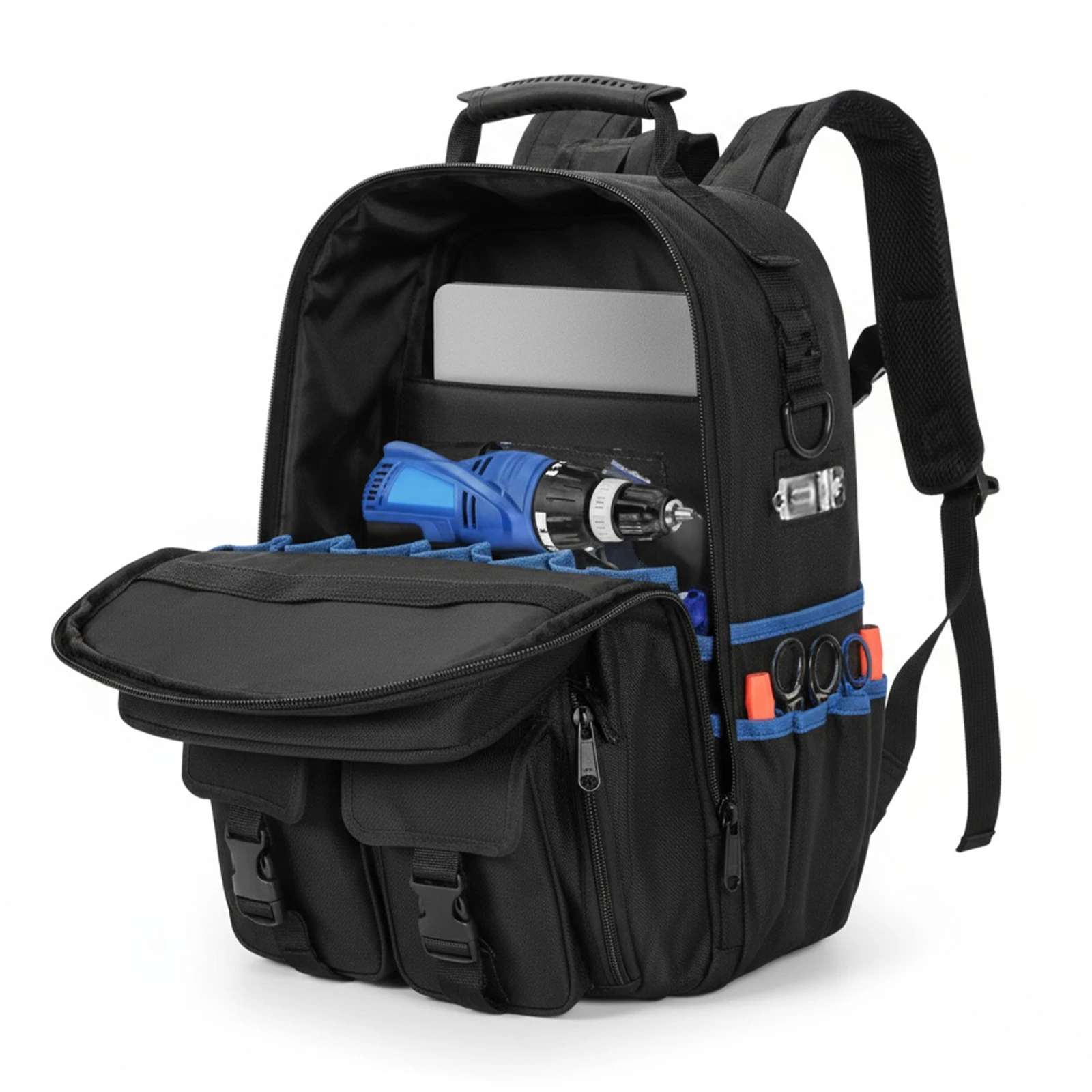 Multi-Compartment Organizer Bag Large Capacity Professional Work Shoulder Bag Hardware Tool Storage Bag Removable Tool Organizer