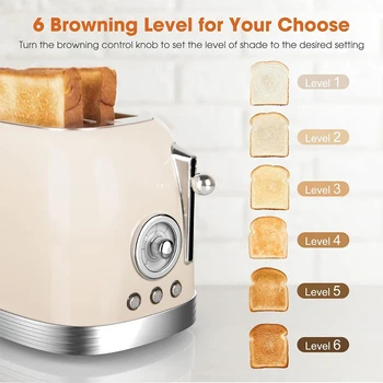 Crownful 2 Slices Bread Toaster for Sandwiches Waffles Extra Wide Slot Toasters Electric Kitchen Double Oven 120V Mini Toaster 2