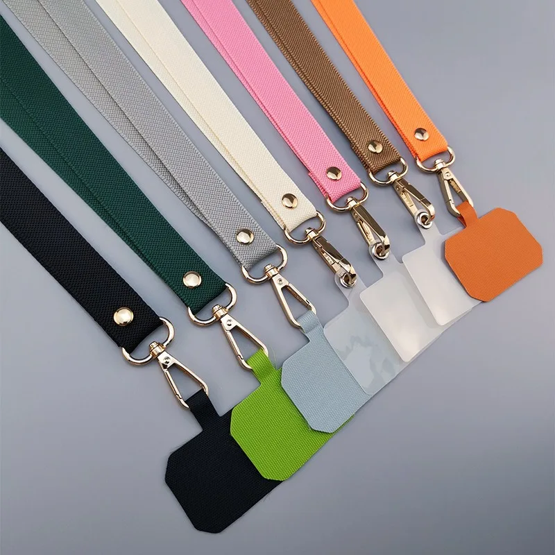 Durable Solid Color Phone Lanyard with Anti-Lost Pendant