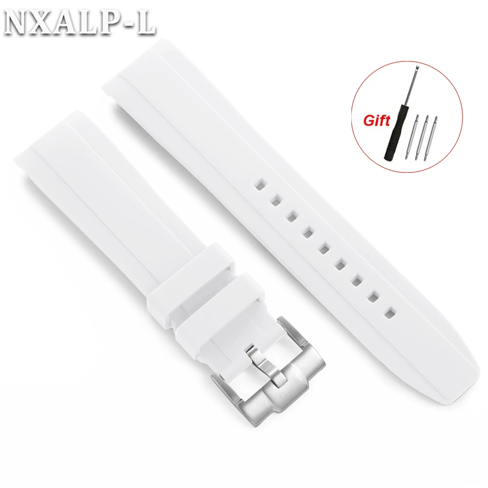 Soft Silicone Curved End Waterproof Watch Band Bracelet