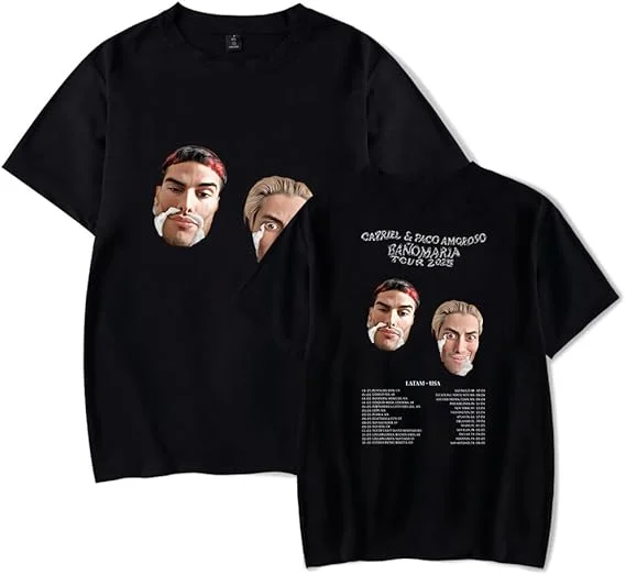 トップス CAZRIEL & Paco Amoroso T-shirt CA7RIEL & Paco Amoroso Merch BAÑO Maria Tour 2025 T-Shirt Men