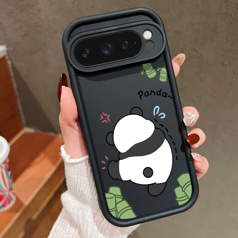 Cartoon Panda Pattern Shockproof Silicone Phone Case - Soft TPU Cover