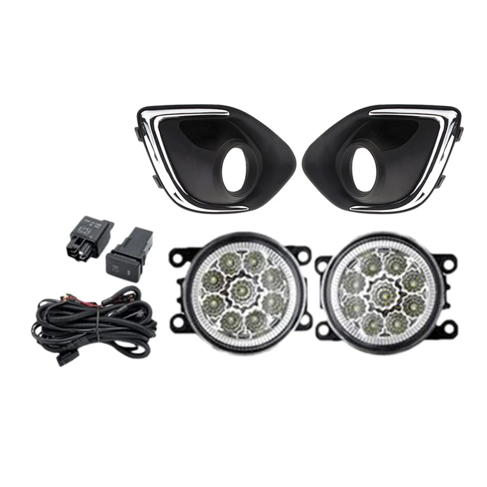 

LED Fog Lights Headlight for Mitsubishi ASX RVR Outlander Sport 2013-2015 Foglight Grilles Harness Switch