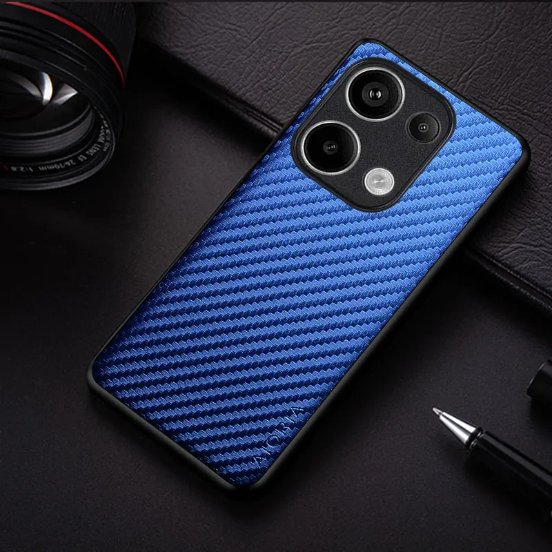 Carbon Fibre Shockproof Slim Non-Slip Full Body Protective Phone Case