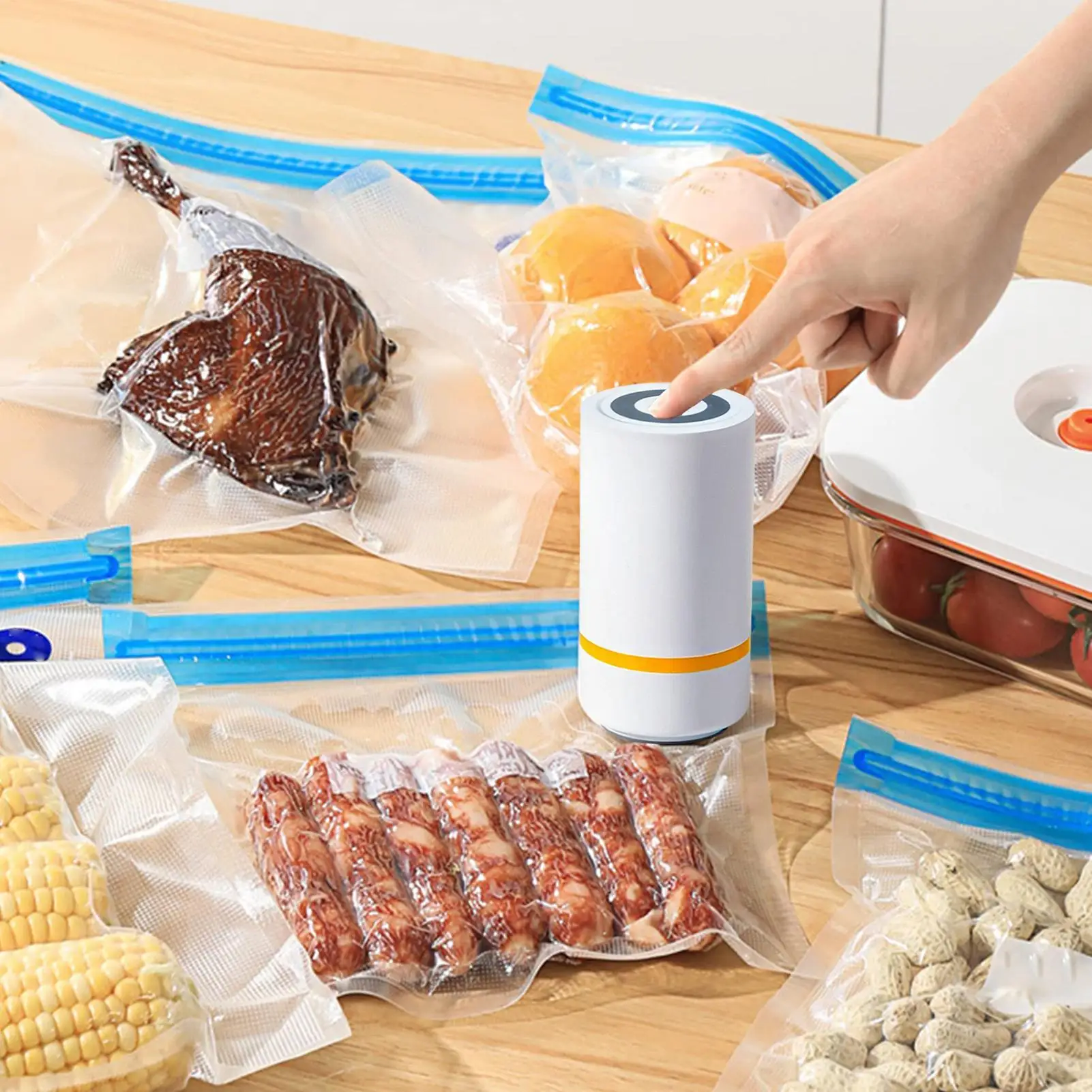 Electric Vacuum Pump for Food Storage Portable Air Sealer Machine USB Rechargeable Vacuum Sealer for Clothes Compression Bags 2