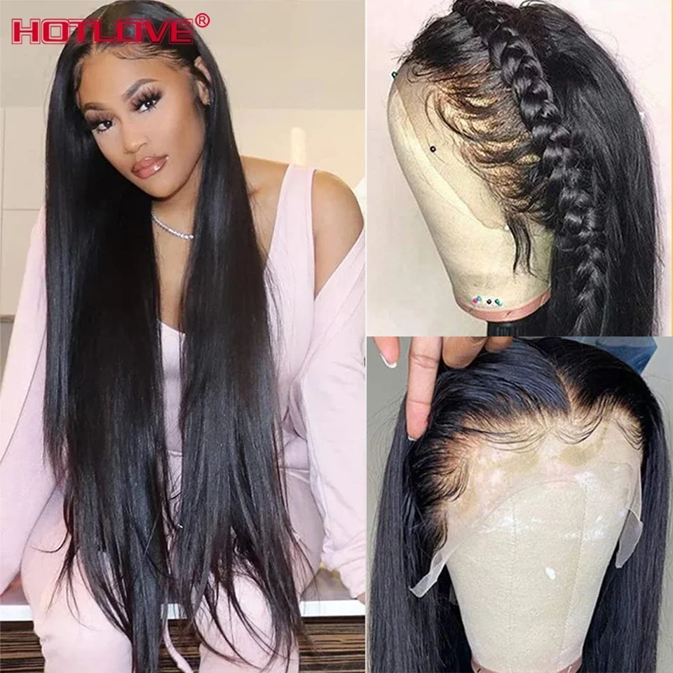 13x4 13x6 Transparent Lace Front Human Hair Wigs Pre Plucked Brazilian Straight Lace Frontal Wigs For Women Remy HD Lace Wigs