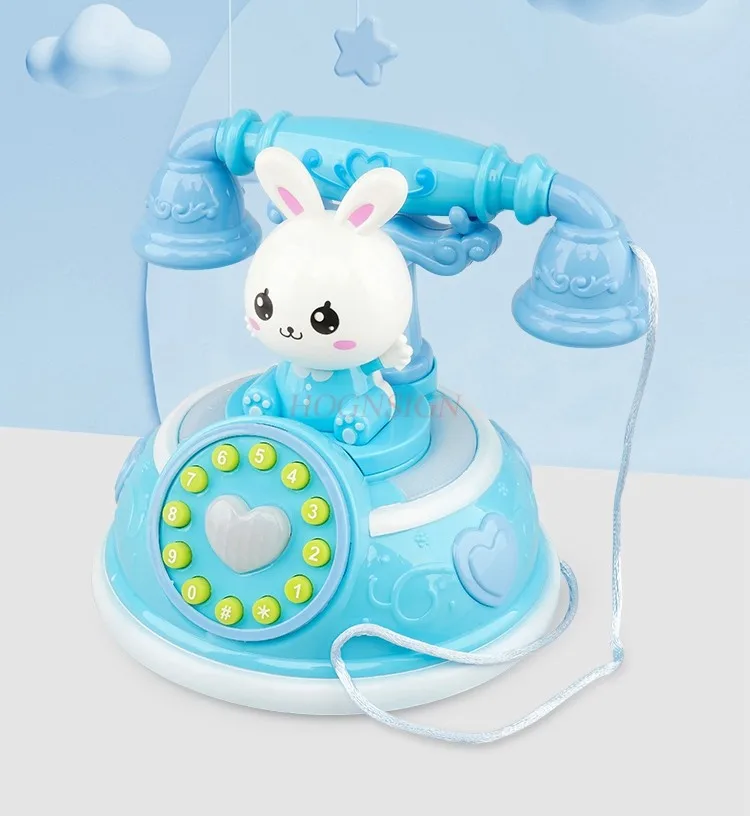 الأطفال الرجعية الكرتون الأرض التعليم المبكر لغز قصة آلة نموذج محاكاة الهاتف ضوء لعبة الموسيقى فتاة