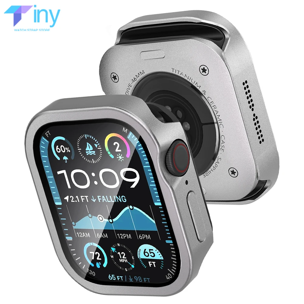 Boîtier Apple Watch Ultra 3/2 49mm Étanche Alliage Aluminium Métal Couverture Totale iWatch