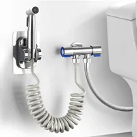 Handheld Bidet Sprayer Set 304 Stainless Steel Spray Gun Shower Handheld Toilet Bidet Faucet Sprayer Shower Nozzle Self Cleaning 1