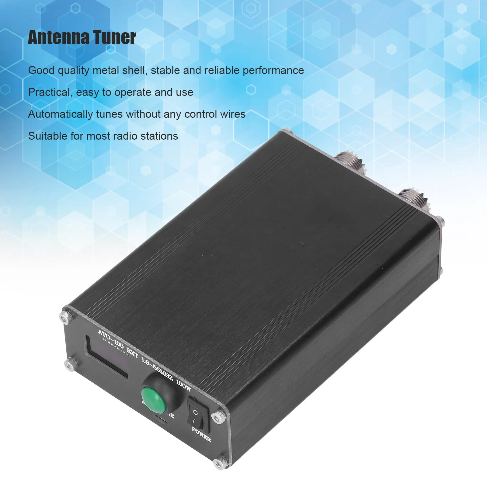 ATU-100 Mini Automatic Antenna Tuner Radio Equipment 1.8~55MHz 0.96IN Housing