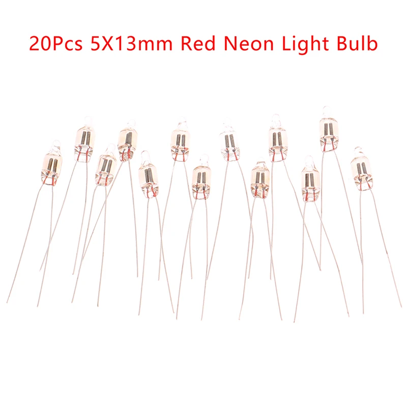 

20Pcs Neon Indicator Light Red Signs 5mm Neon Lamp Glow 5X13mm 220v Neon Indicator Bulbs Switch Button Bulbs
