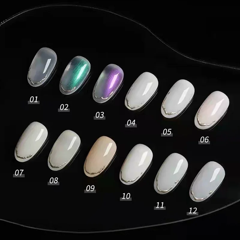 VINIMAY Rubber Milky Base Gel Nail Polish Fluorescence Nail UV Glitter Gel Varnish Soak Off Gelpolish Gel Nail Art Lacque Primer 6