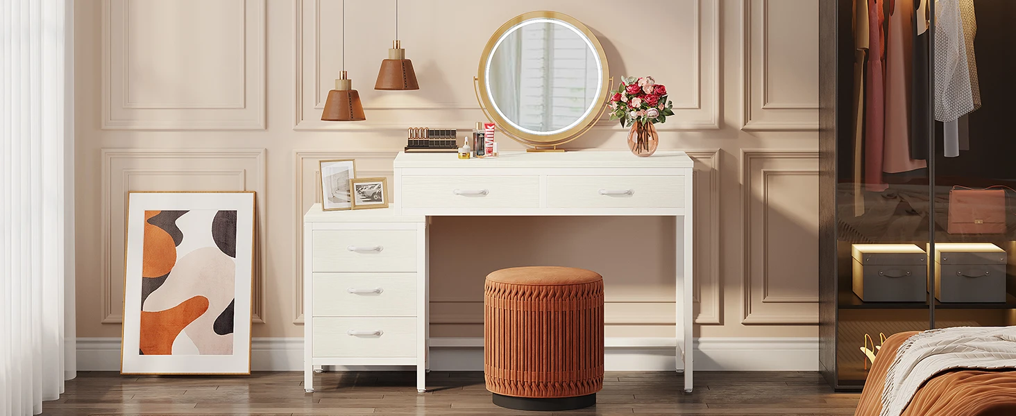vanity desk with drawers