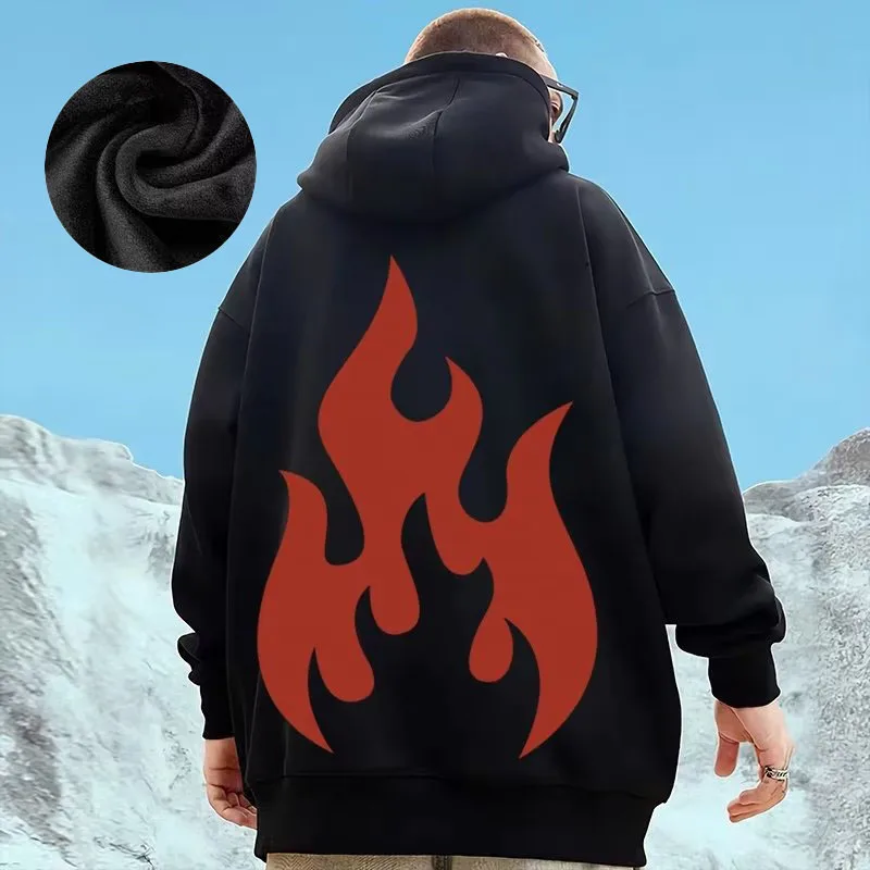 Hooded Sweater Men's Trendy Brand Large Size M-8XL Men's Autumn And Winter Style Plush And Thick Fat Hip-hop Pullover Jacket