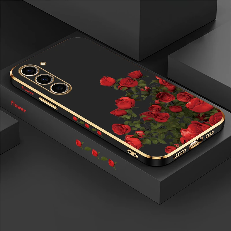 Elegant Red Rose Soft Phone Case Cover